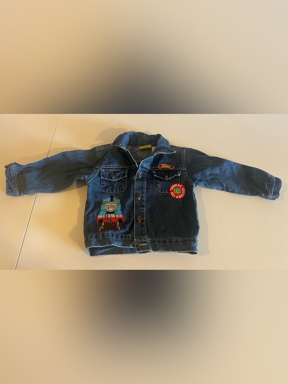 Thomas & Friends Boys Denim Jacket Blue 4T Embroidery Button Long Sleeve